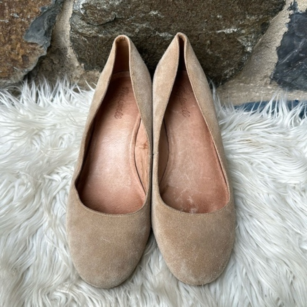 Madewell Low Heel Ella Pumps Shoes Mink Suede Size 10B